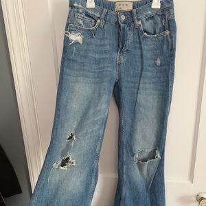 Free People flare Denim distressed jeans